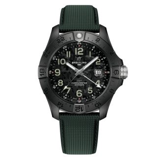 Breitling Avenger Automatic 44 mm Night Mission Mens Watch Green Leather S32320101B1X1