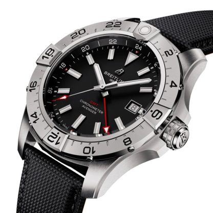 Breitling Avenger Automatic GMT 44mm Mens Watch Black Leather A32320101B1X1 - Image 3