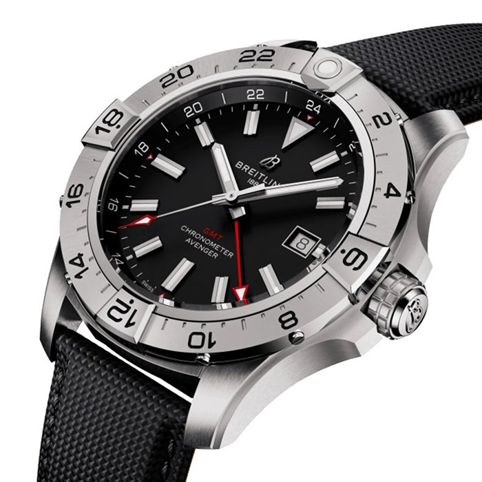 Breitling Avenger Automatic GMT 44mm Mens Watch Black Leather A32320101B1X1 - Image 3