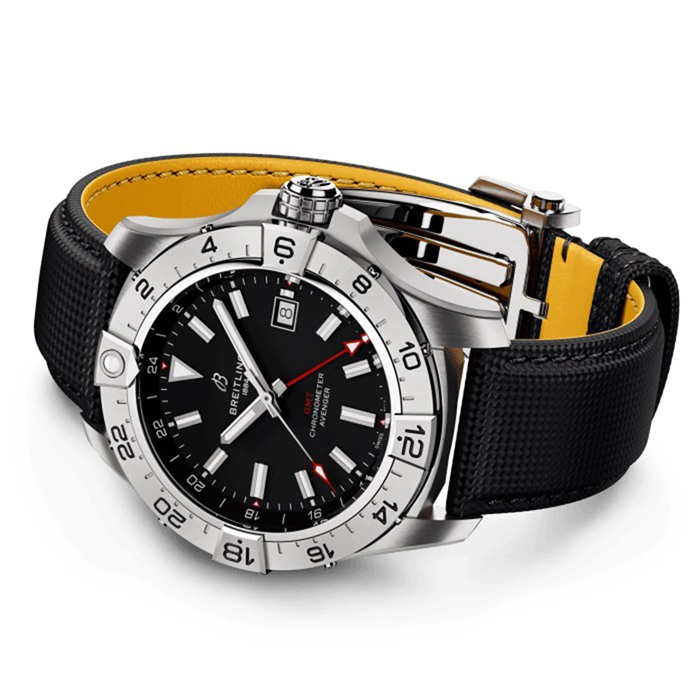 Breitling Avenger Automatic GMT 44mm Mens Watch Black Leather A32320101B1X1 - Image 4
