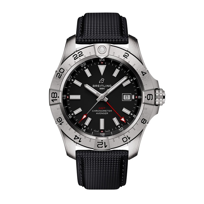 Breitling Avenger Automatic GMT 44mm Mens Watch Black Leather A32320101B1X1