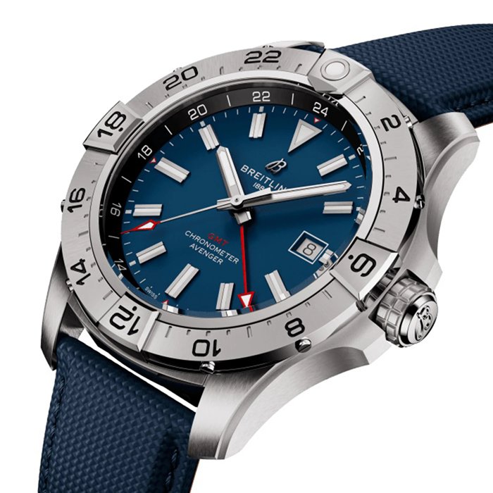 Breitling Avenger Automatic GMT 44mm Mens Watch Blue Leather A32320101C1X1 - Image 3