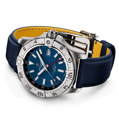Breitling Avenger Automatic GMT 44mm Mens Watch Blue Leather A32320101C1X1 - Image 4