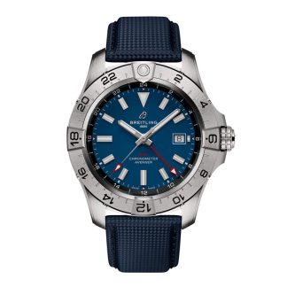 Breitling Avenger Automatic GMT 44mm Mens Watch Blue Leather A32320101C1X1