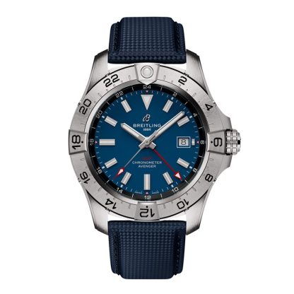 Breitling Avenger Automatic GMT 44mm Mens Watch Blue Leather A32320101C1X1