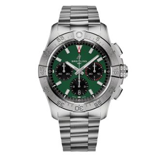 Breitling Avenger B01 Chronograph 42 Mens Watch Green Stainless Steel AB0146101L1A1
