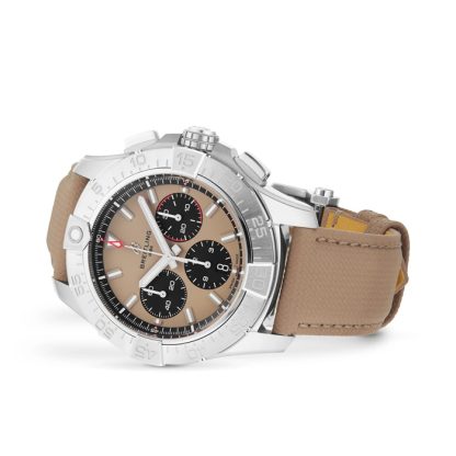 Breitling Avenger B01 Chronograph 44mm Mens Watch Beige Leather AB0147101A1X1 - Image 3