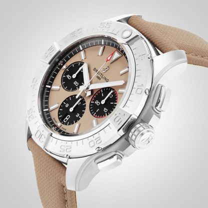 Breitling Avenger B01 Chronograph 44mm Mens Watch Beige Leather AB0147101A1X1 - Image 5