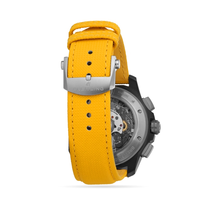 Breitling Avenger B01 Chronograph 44mm Night Mission Mens Watch Yellow Leather SB0147101I1X1 - Image 4