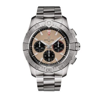 Breitling Avenger Chronograph B01 44mm Mens Watch Beige Stainless Steel AB0147101A1A1