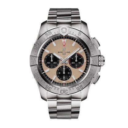 Breitling Avenger Chronograph B01 44mm Mens Watch Beige Stainless Steel AB0147101A1A1