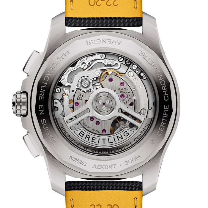Breitling Avenger Chronograph B01 44mm Mens Watch Black Leather AB0147101B1X1 - Image 2