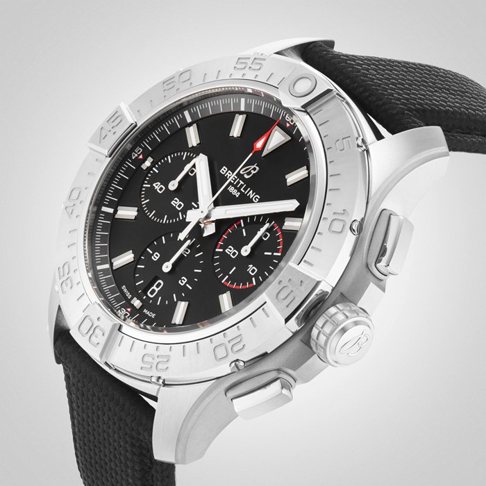 Breitling Avenger Chronograph B01 44mm Mens Watch Black Leather AB0147101B1X1 - Image 5