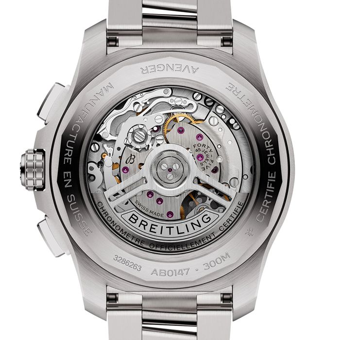 Breitling Avenger Chronograph B01 44mm Mens Watch Blue Stainless Steel AB0147101C1A1 - Image 2