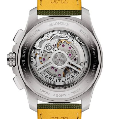 Breitling Avenger Chronograph B01 44mm Mens Watch Green Leather AB0147101L1X1 - Image 2