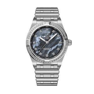 Breitling Chronomat 28mm Ladies Watch Black Mother Of Pearl A72310531G1A1
