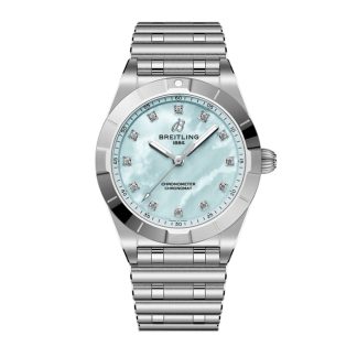 Breitling Chronomat 28mm Ladies Watch Blue Mother Of Pearl A72310101C1A1