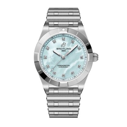Breitling Chronomat 28mm Ladies Watch Blue Mother Of Pearl A72310101C1A1