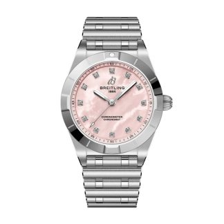 Breitling Chronomat 28mm Ladies Watch Pink Mother Of Pearl A72310101K1A1