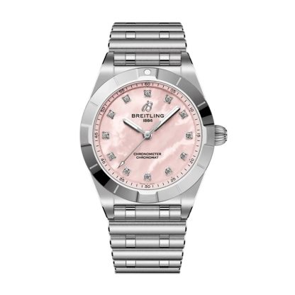 Breitling Chronomat 28mm Ladies Watch Pink Mother Of Pearl A72310101K1A1