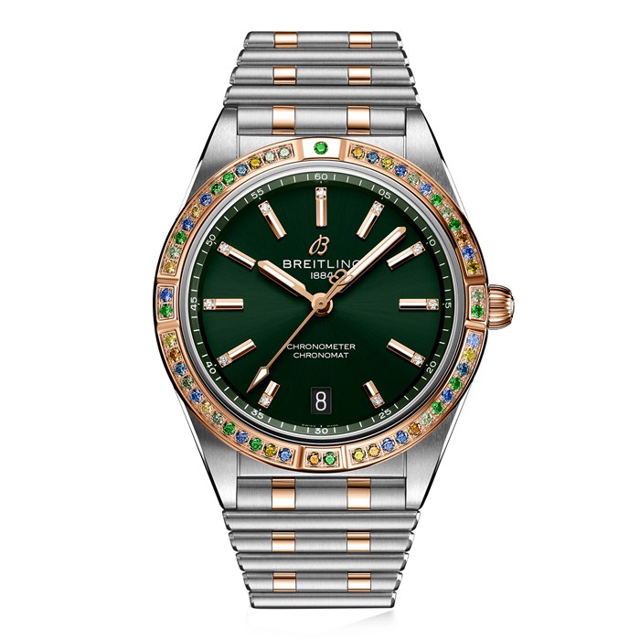 Breitling Chronomat Automatic 36 South Sea Green Stainless Steel & 18ct Rose Gold Bracelet Ladies Watch U10380611L1U1