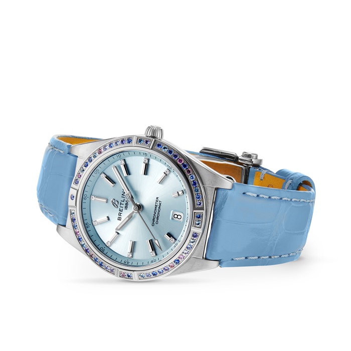 Breitling Chronomat Automatic 36 South Sea Ice Blue Leather Strap Ladies Watch G10380611C1P1 - Image 3