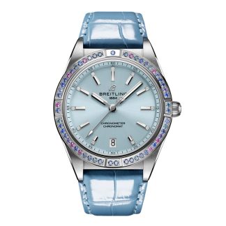 Breitling Chronomat Automatic 36 South Sea Ice Blue Leather Strap Ladies Watch G10380611C1P1