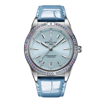 Breitling Chronomat Automatic 36 South Sea Ice Blue Leather Strap Ladies Watch G10380611C1P1