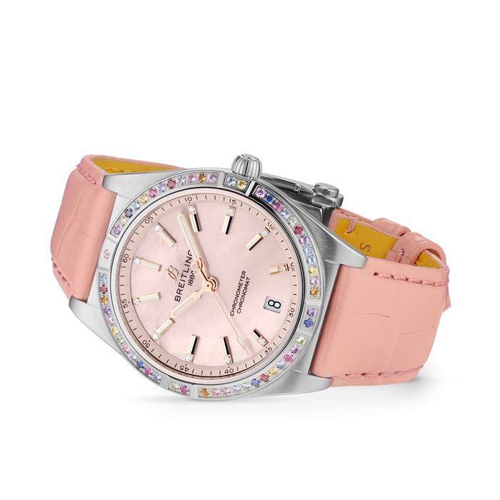 Breitling Chronomat Automatic 36 South Sea Pink Leather Strap Ladies Watch G10380BB1K1P1 - Image 3