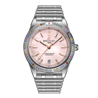 Breitling Chronomat Automatic 36 South Sea Pink Stainless Steel Bracelet Ladies Watch G10380BB1K1G1