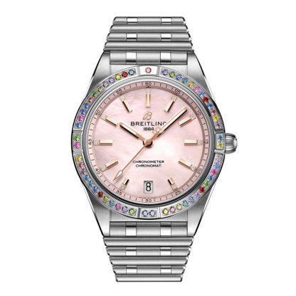Breitling Chronomat Automatic 36 South Sea Pink Stainless Steel Bracelet Ladies Watch G10380BB1K1G1