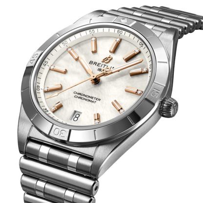 Breitling Chronomat Automatic 36 Stainless Steel Mother of Pearl Watch A10380101A4A1 - Image 2