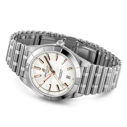 Breitling Chronomat Automatic 36 Stainless Steel Mother of Pearl Watch A10380101A4A1 - Image 3