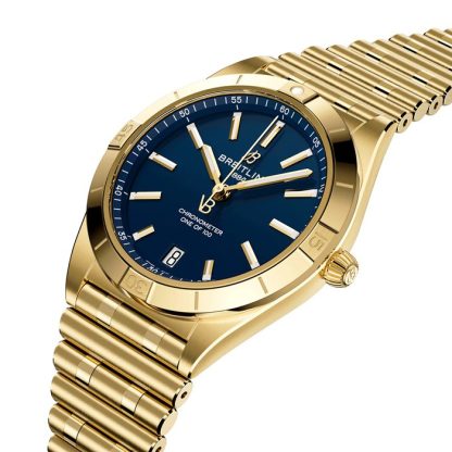 Breitling Chronomat Automatic 36mm Victoria Beckham Limited Edition Ladies Watch Midnight Blue Yellow Gold K103801A1C1K1 - Image 3
