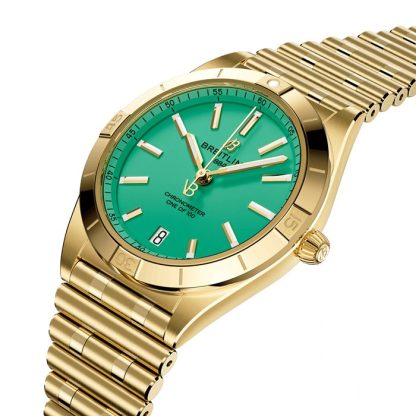 Breitling Chronomat Automatic 36mm Victoria Beckham Limited Edition Ladies Watch Peppermint Yellow Gold K103801A1L1K1 - Image 3