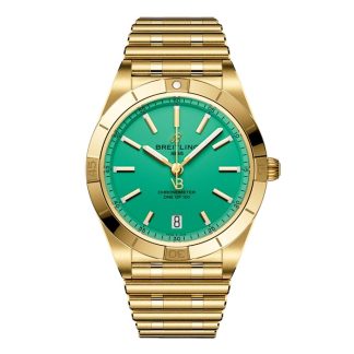 Breitling Chronomat Automatic 36mm Victoria Beckham Limited Edition Ladies Watch Peppermint Yellow Gold K103801A1L1K1