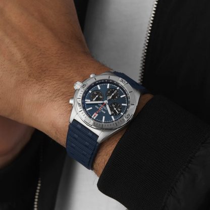 Breitling Chronomat B01 Chronograph 42mm Mens Watch Blue Rubber AB0134101C1S1 - Image 5