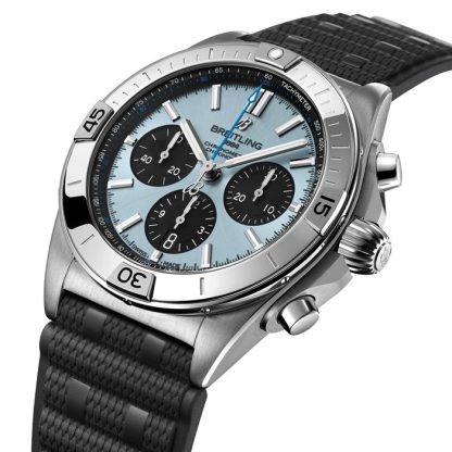 Breitling Chronomat B01 Chronograph 42mm Mens Watch Blue Rubber PB0134101C1S2 - Image 3