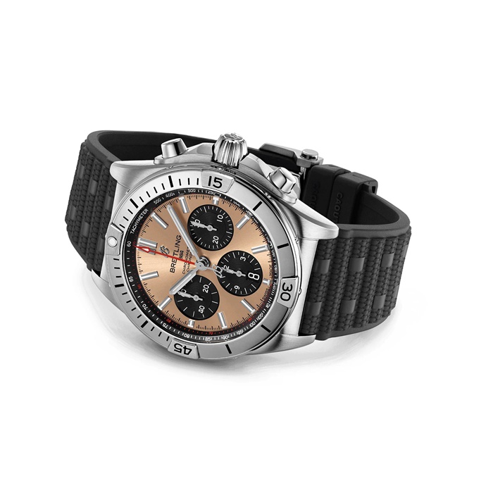 Breitling Chronomat B01 Chronograph 42mm Mens Watch Copper Rubber AB0134101K1S1 - Image 4
