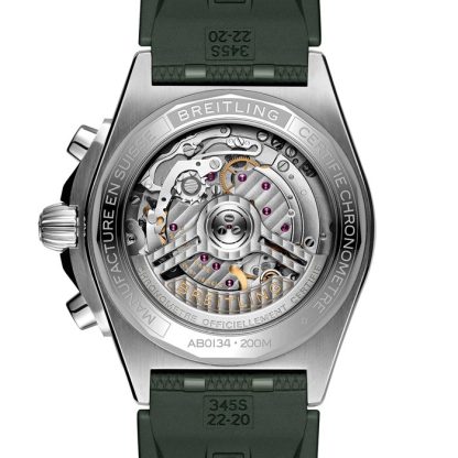 Breitling Chronomat B01 Chronograph 42mm Mens Watch Green Rubber AB0134101L2S1 - Image 2