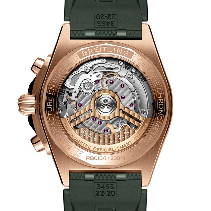 Breitling Chronomat B01 Chronograph 42mm Mens Watch Green Rubber RB0134101L1S1 - Image 2