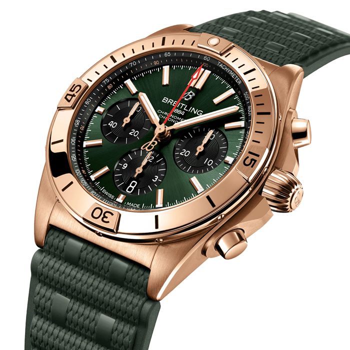 Breitling Chronomat B01 Chronograph 42mm Mens Watch Green Rubber RB0134101L1S1 - Image 3