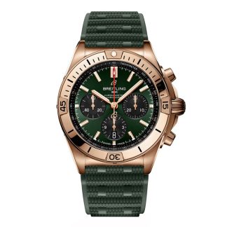 Breitling Chronomat B01 Chronograph 42mm Mens Watch Green Rubber RB0134101L1S1