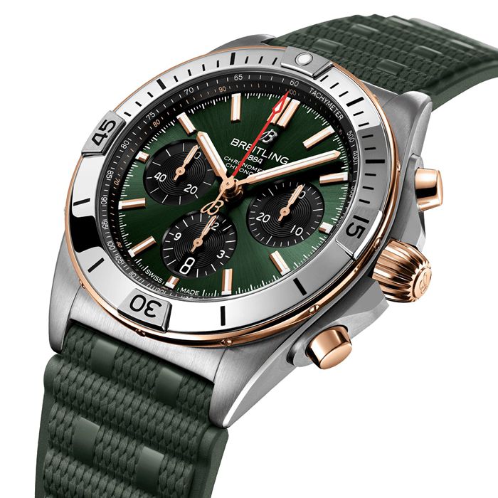 Breitling Chronomat B01 Chronograph 42mm Mens Watch Green Rubber UB0134131L1S1 - Image 3