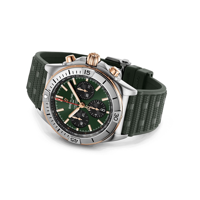 Breitling Chronomat B01 Chronograph 42mm Mens Watch Green Rubber UB0134131L1S1 - Image 4