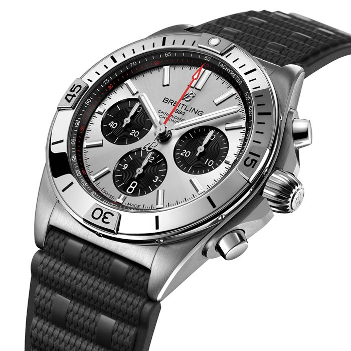 Breitling Chronomat B01 Chronograph 42mm Mens Watch Silver Rubber AB0134101G1S2 - Image 3