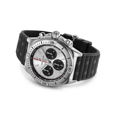 Breitling Chronomat B01 Chronograph 42mm Mens Watch Silver Rubber AB0134101G1S2 - Image 4