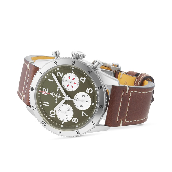 Breitling Classic AVI Chronograph 42 Curtiss P-40 Warhawk Leather Strap Watch A233802A1L1X1 - Image 4