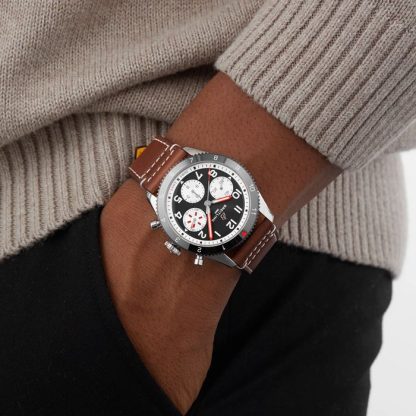 Breitling Classic AVI Chronograph 42 Mosquito Leather Strap Watch Y233801A1B1X1 - Image 3