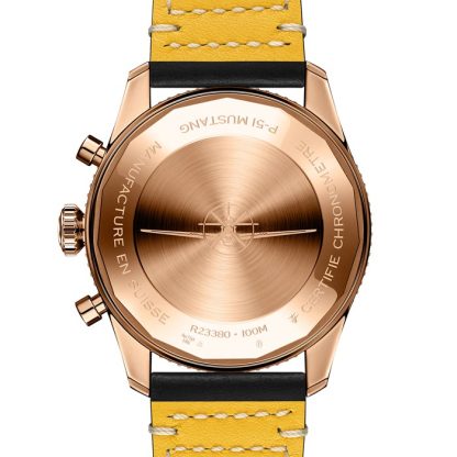 Breitling Classic AVI Chronograph 42 P-51 Mustang 18K Red Gold Leather Strap Watch R233801A1B1X1 - Image 2